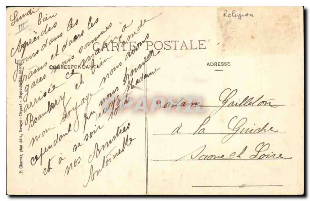 Berg Artus — Druidischer Ort der Blancs in Beaubery — P. Charvet, phot. addit. Daryyé - Rückseite