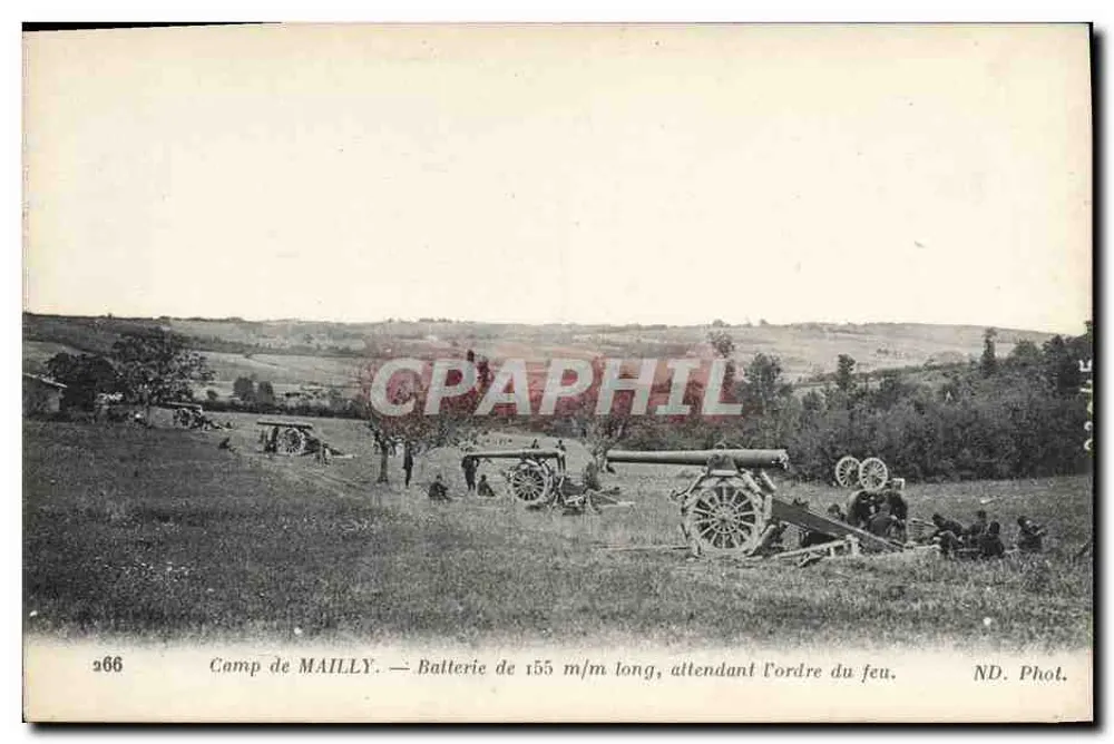 Lager MAILLY — 155 m/m langes Geschütz, wartet auf den Feuerbefehl — ND. Phot. - Vorderseite