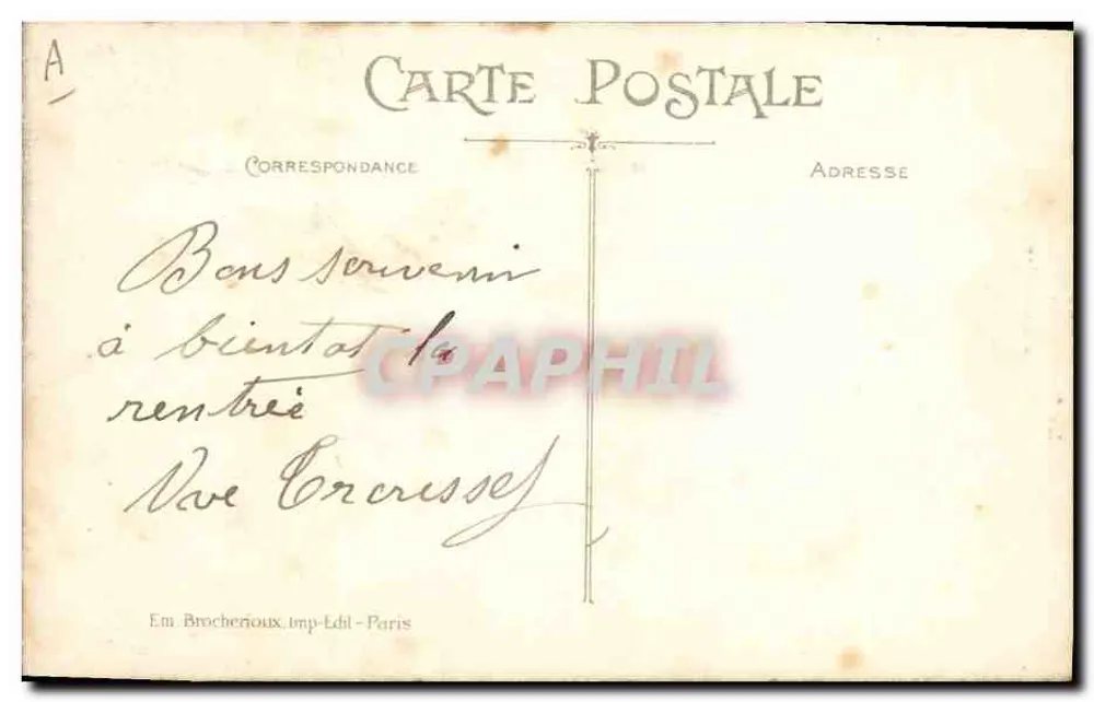 A Normandia — A Dentellière — Editor Brocherieux, n° 588 - Verso