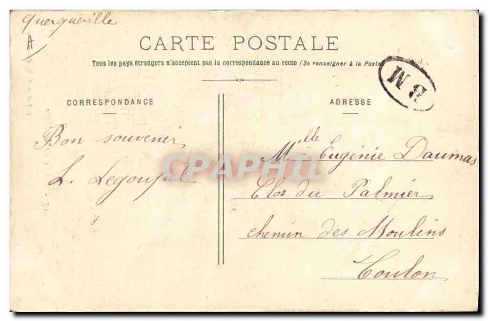 Retorno da Missa — Coleção P. B., Cherbourg - Verso