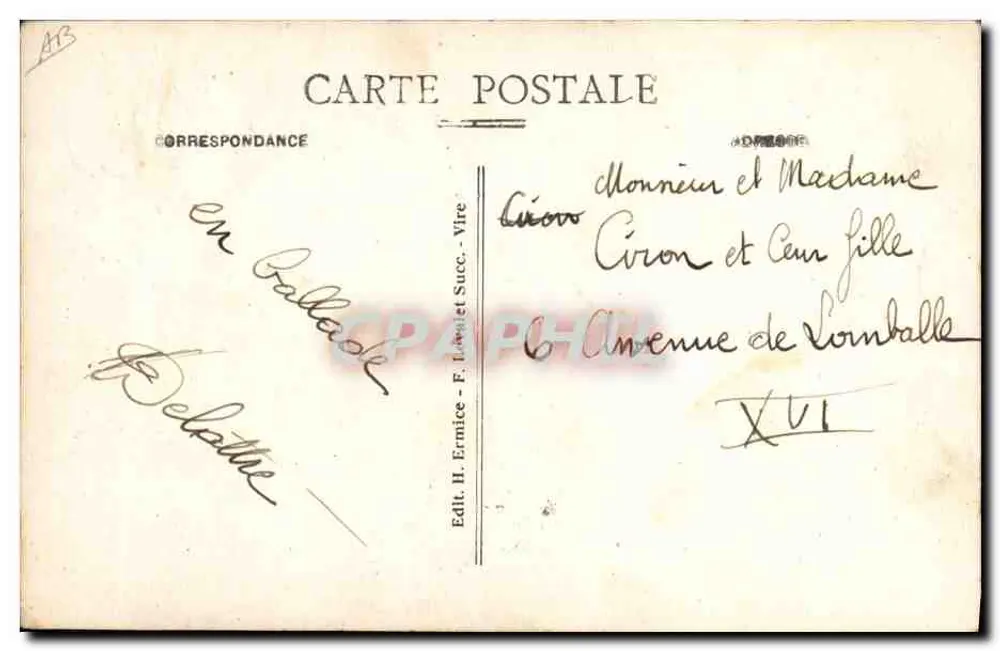 Um homem em traje normando — A Normandia — Ed. H. Ermice - F. Lévy et Succ. - Verso