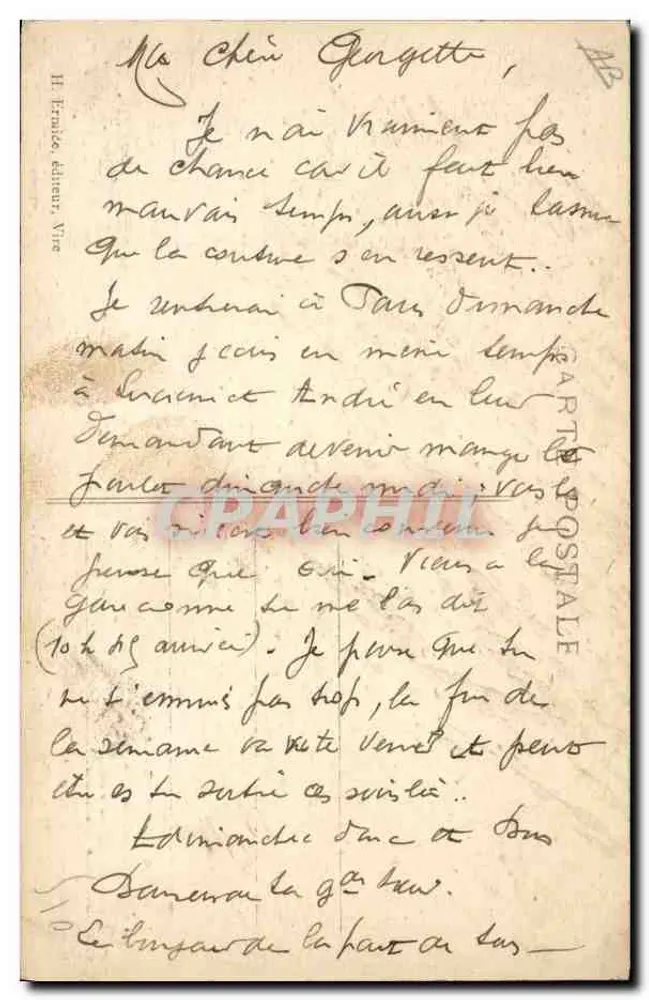 La Normandie — Der Aufbruch in die Felder — Henri ERNICE, n°117 - Rückseite
