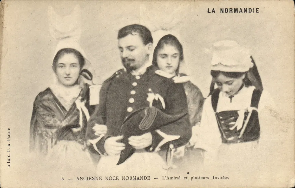 Alte normannische Hochzeit — Der Admiral und mehrere Gäste — Normandie, Paris - Vorderseite