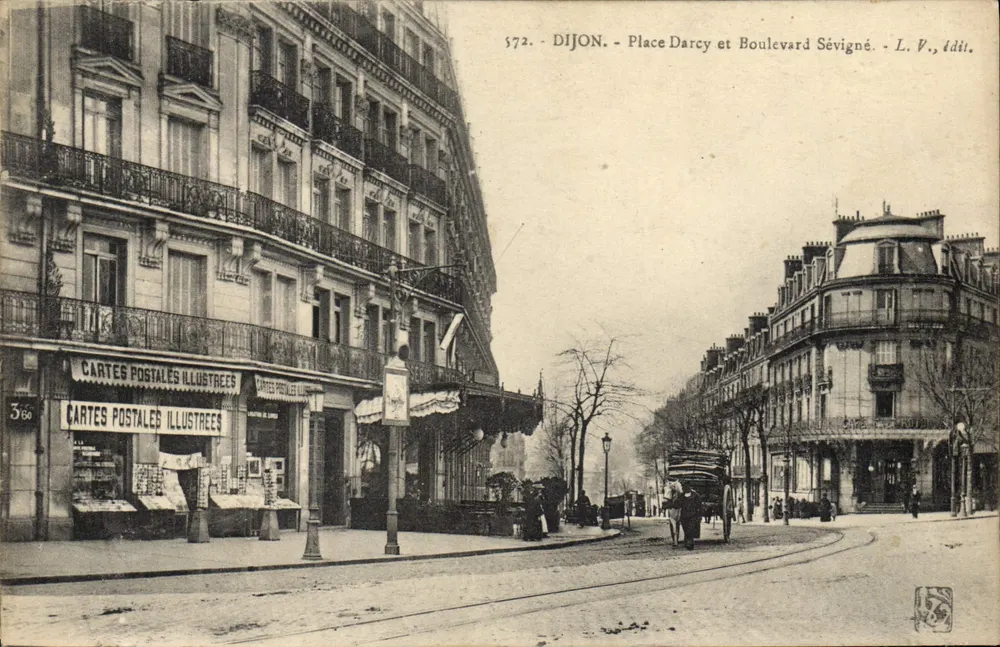 Dijon — Place Darcy und Boulevard Sévigné — L. V., édit. - Vorderseite