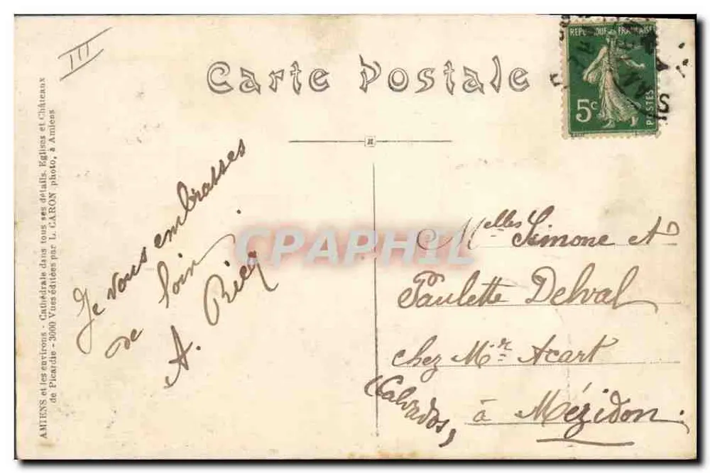Amiens — Rue des Trois-Cailoux — La Société Générale - Rückseite