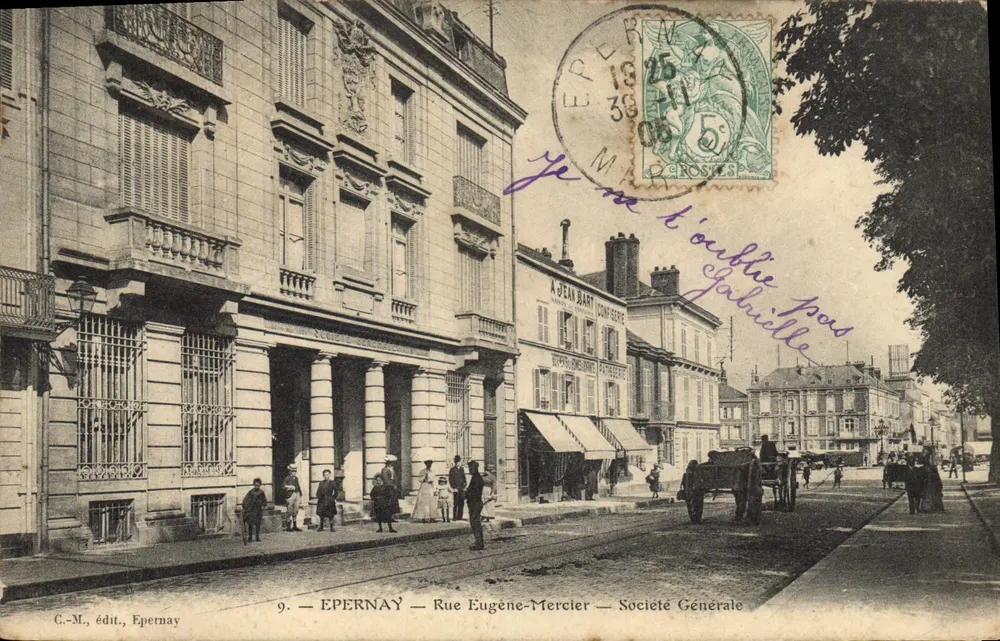 Epernay — Rue Eugène-Mercier — Sociedade Geral — C.-M., editor, Epernay - Frente
