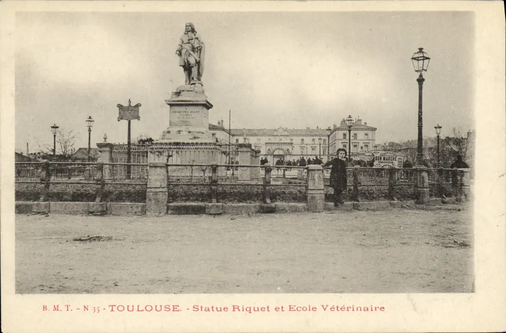 Toulouse - Statue Riquet und Tierärztliche Hochschule — B.M.T. Nr. 35 - Vorderseite
