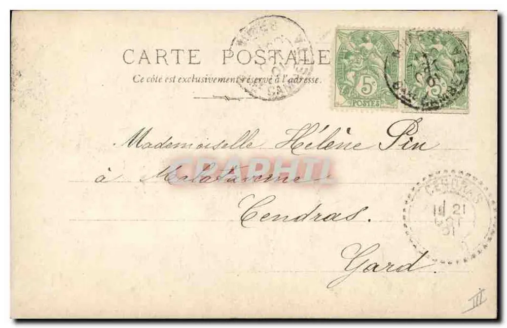 Gato preto e branco sentado em uma cadeira — editor Revueur, Paris, série 324 - Verso