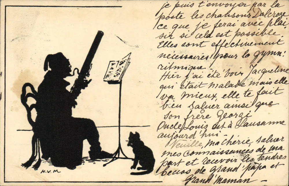 Musiker und Katze — H.V.M. — Vouga & Cie, Genua, Nr. 24 - Vorderseite