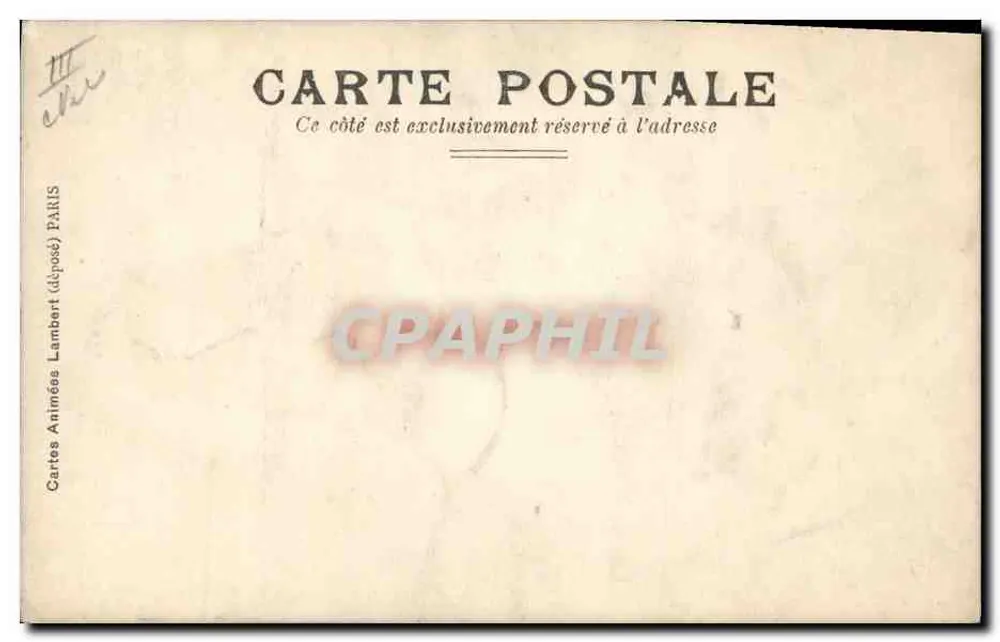 Schattenbilder eines Mannes und einer Frau, die gehen — Animierte Karten Lambert (deposited) PARIS - Rückseite