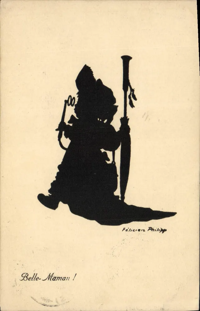 Silhouette eines Kindes in einem Papstkostüm — Félicien Philipp — Nr. 48 - Vorderseite