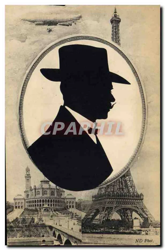 Silhouette eines Mannes in Anzug — Paris — ND Pbot. - Vorderseite