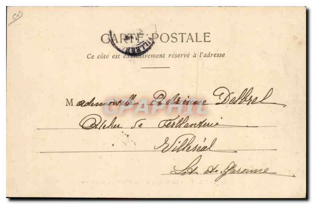Paris - Ansicht des Guignol der Champs-Élysées — Verlag Anjou in Tours, Nr. 182 - Rückseite