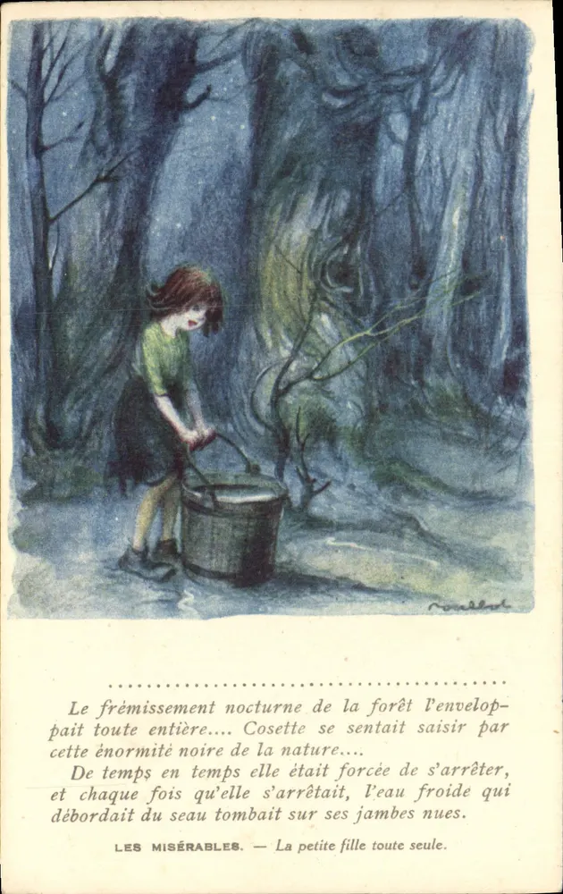 Cosette in der Wald — Les Misérables — Illustration von Rouault - Vorderseite