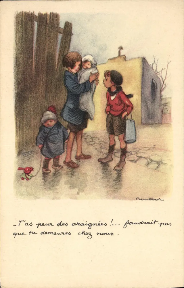 Kinder und Spinnen — Nationale Liga gegen Slums — Ausgabe Rampon - Vorderseite
