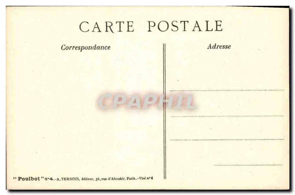 Kinder, die für die Artillerie rekrutiert wurden — Kriegsszene — Verlag A. Ternois, Paris - Rückseite
