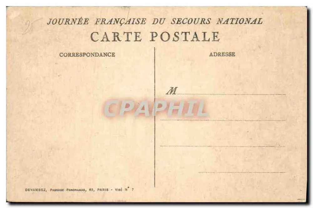 Landschaftsszene des ländlichen Lebens — Bleistiftzeichnung — Verlag Devambez, Paris - Rückseite