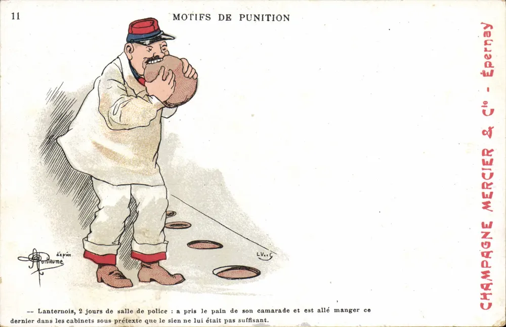 Lanternois punido — Motivos de punição — Editor Champagné & Cie, Épernay, n°11 - Frente