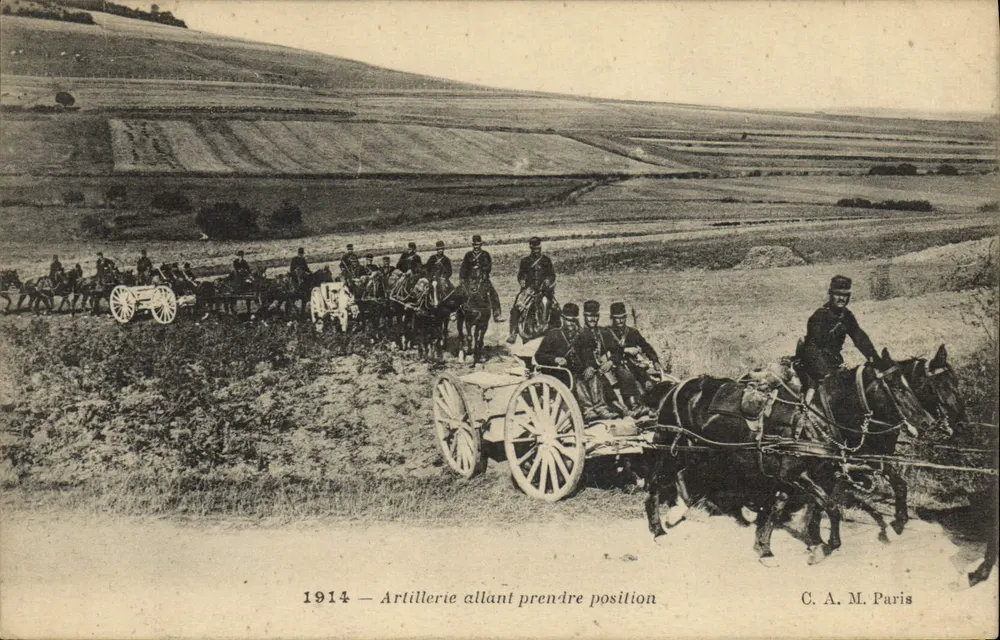 Kavallerie, die Position einnimmt — 1914 — C. A. M. Paris - Vorderseite