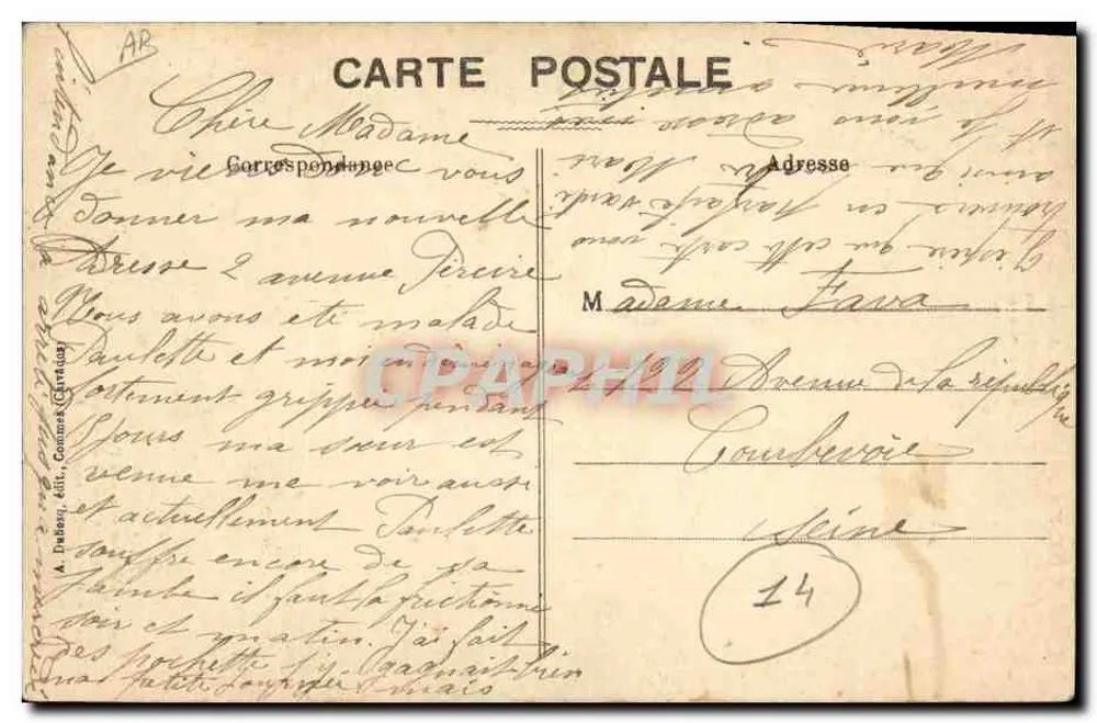 Der Mann aus Falaise — Verhaftet von Moussieu l'Mair — A. Tardieu, Verleger, Nr. 299 - Rückseite