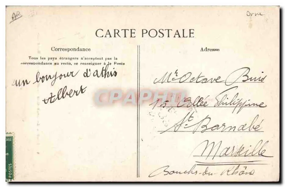 La Normandie — Études de Costumes — Ma première Bonnette — La C.P.A. - Verso