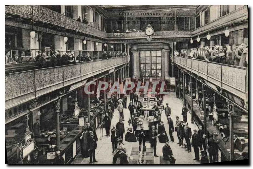 Crédit Lyonnais, Paris — eine der Hauptgalerien — E. Le Deby, Paris - Vorderseite