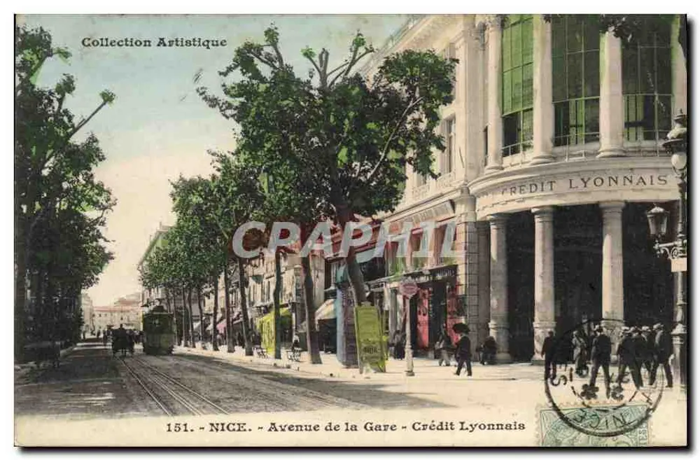 NICE. Avenue de la Gare — Crédit Lyonnais — Künstlerische Sammlung n°151 - Vorderseite