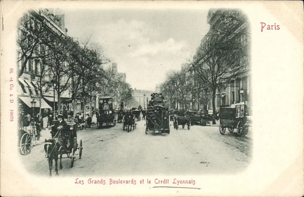 Die Grand Boulevards und das Crédit Lyonnais — Paris — St. et Co. à D. 10078 - Vorderseite