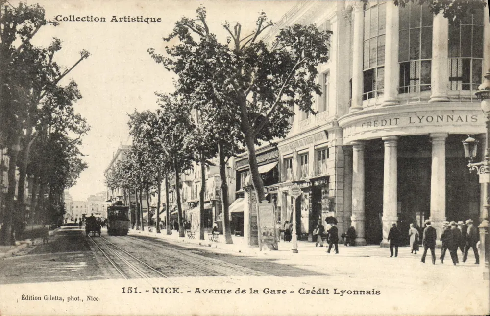NICE - Avenue de la Gare - Crédit Lyonnais — Giletta-Ausgabe, Foto von Nice, Nr. 151 - Vorderseite