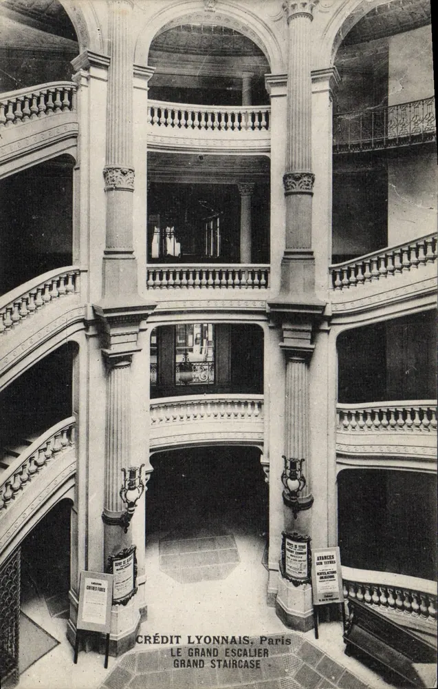 Crédit Lyonnais, Paris — Der Große Treppenaufgang — Verlag E. Le Dobby, Paris - Vorderseite