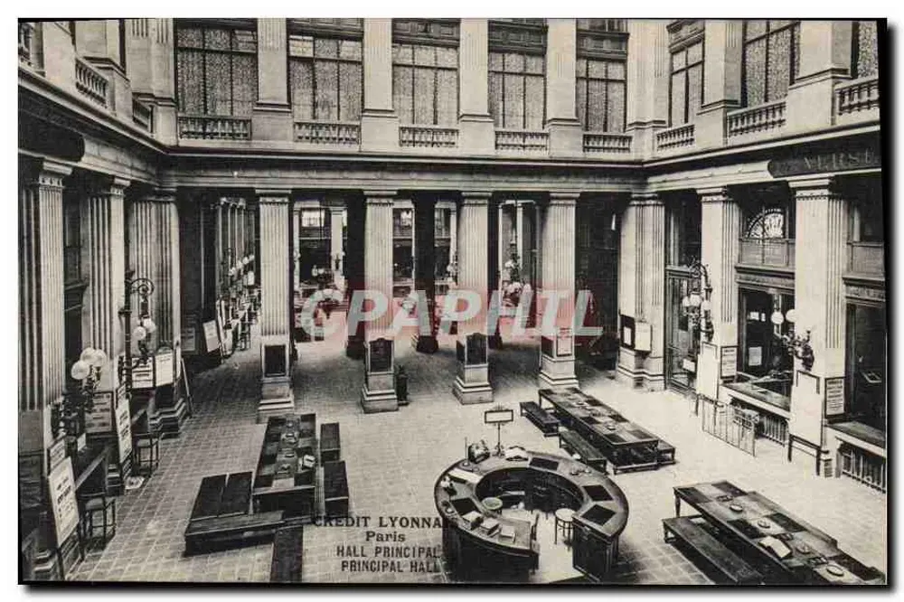 Hauptsaal des Crédit Lyonnais — Paris — Verlag E. Le Dabey - Vorderseite