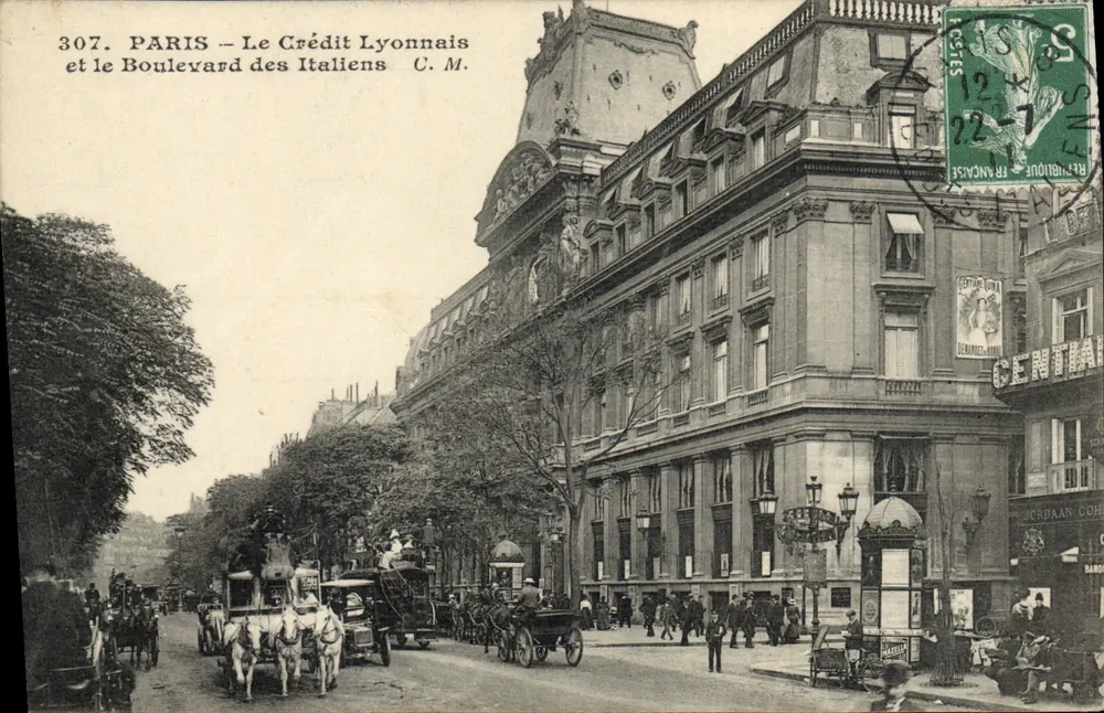 PARIS — Das Kredit Lyonnais und der Boulevard des Italiens — C. M. n°307 - Vorderseite