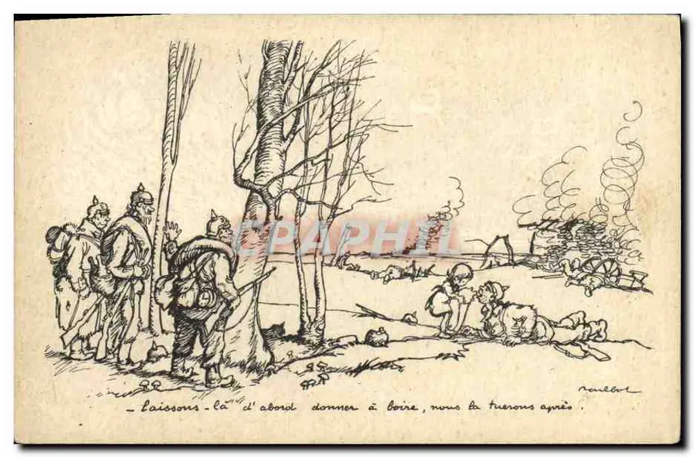 Kriegsszene — Soldaten im Lager — Poulbot Nr. 28, Verlag Ternois - Vorderseite