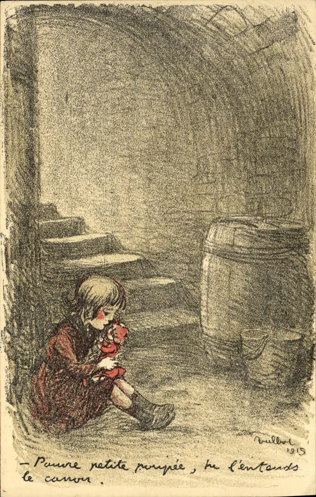 Kleine Puppe — intime Szene — Bulleul 1915 - Vorderseite