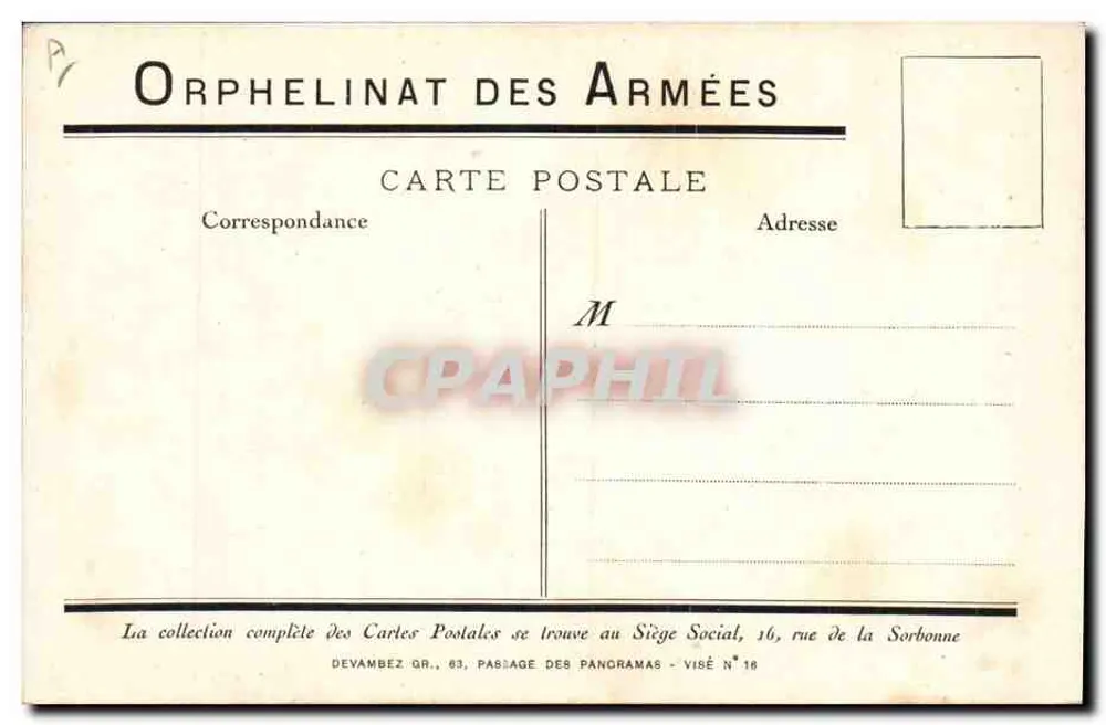 Kinder, die nahe einer Kreuzes spielen — Orphelinat der Armee — Devambez Gr. 63 - Rückseite