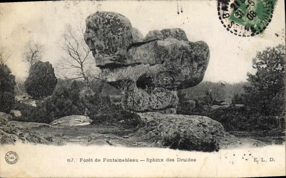 Forêt de Fontainebleau — Sphinx der Druiden — A. Siron, Verlag Paris - Vorderseite