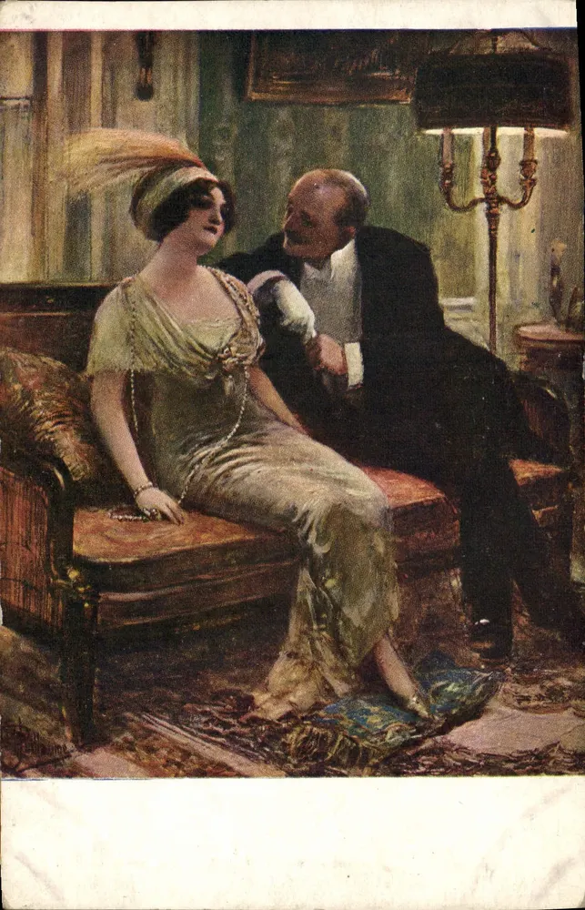 Jovem mulher e homem em interior — Albert Guilllaume, Paris — n° II - Frente