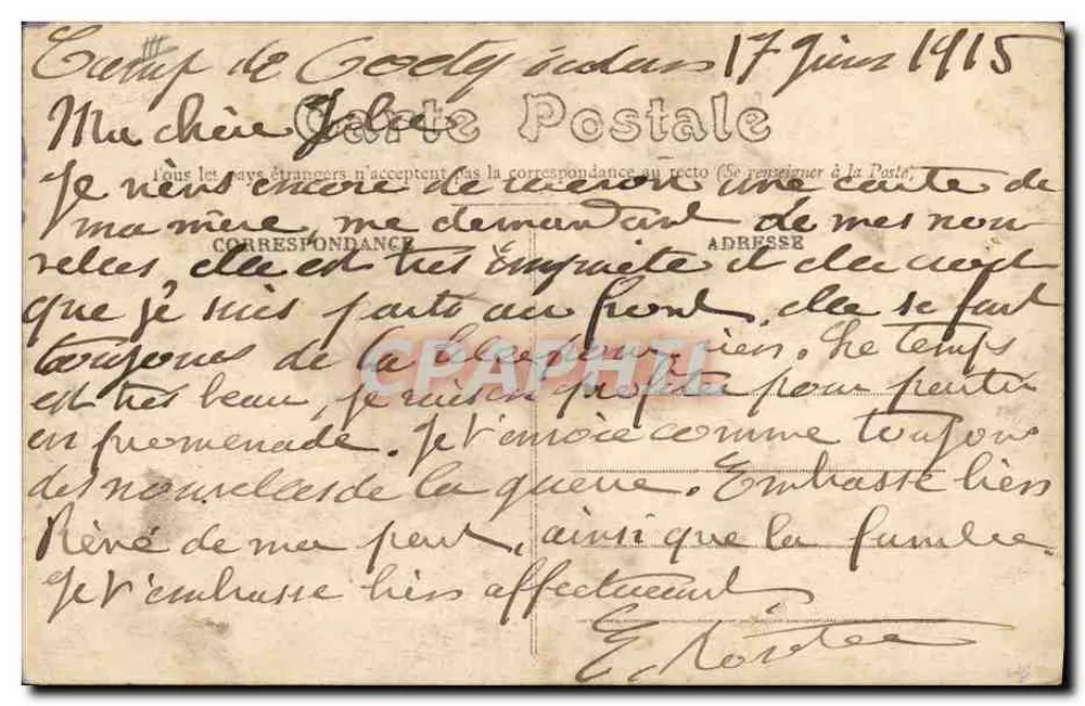 Camp de Céélquidan (Morbihan) — Eingang einer Zelt — ARS Roussellère, Rennes, n°396 - Rückseite