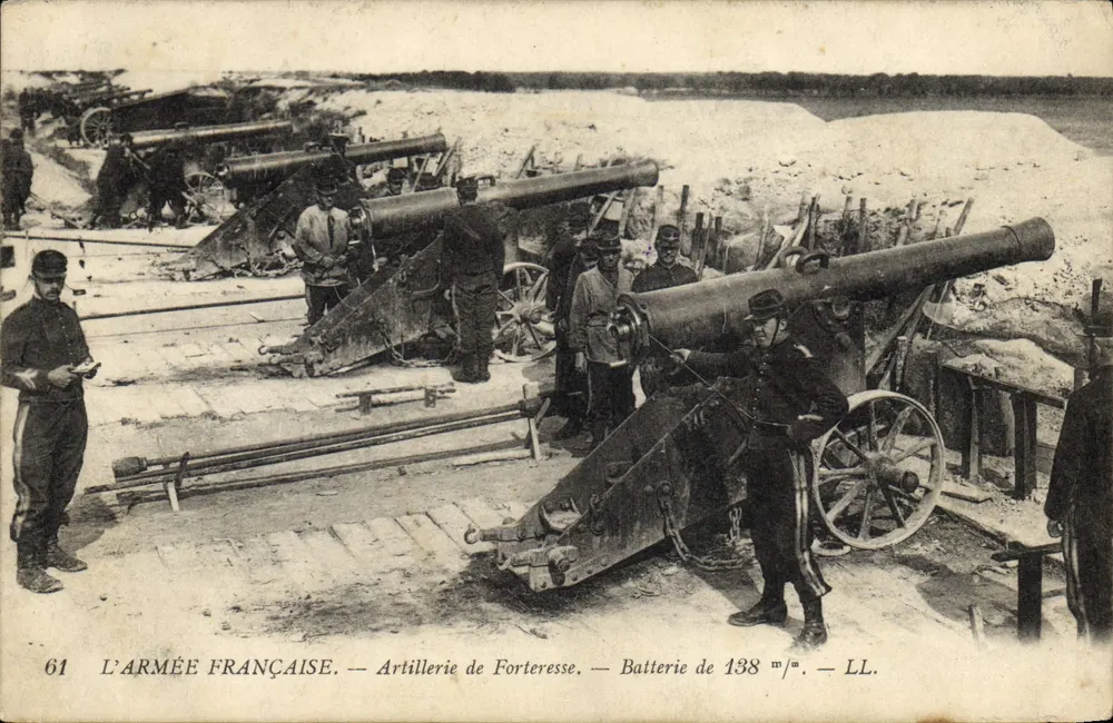 Artillerie der Festung — Batterie von 138 m/" — LL. — DAS FRANZÖSISCHE HEER - Vorderseite