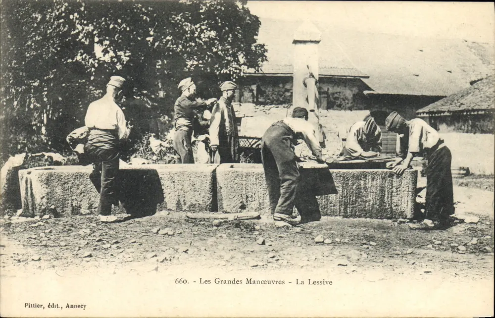 Les Grandes Manceuvres — Die Wäsche — Pittier, Verleger, Annecy - Vorderseite