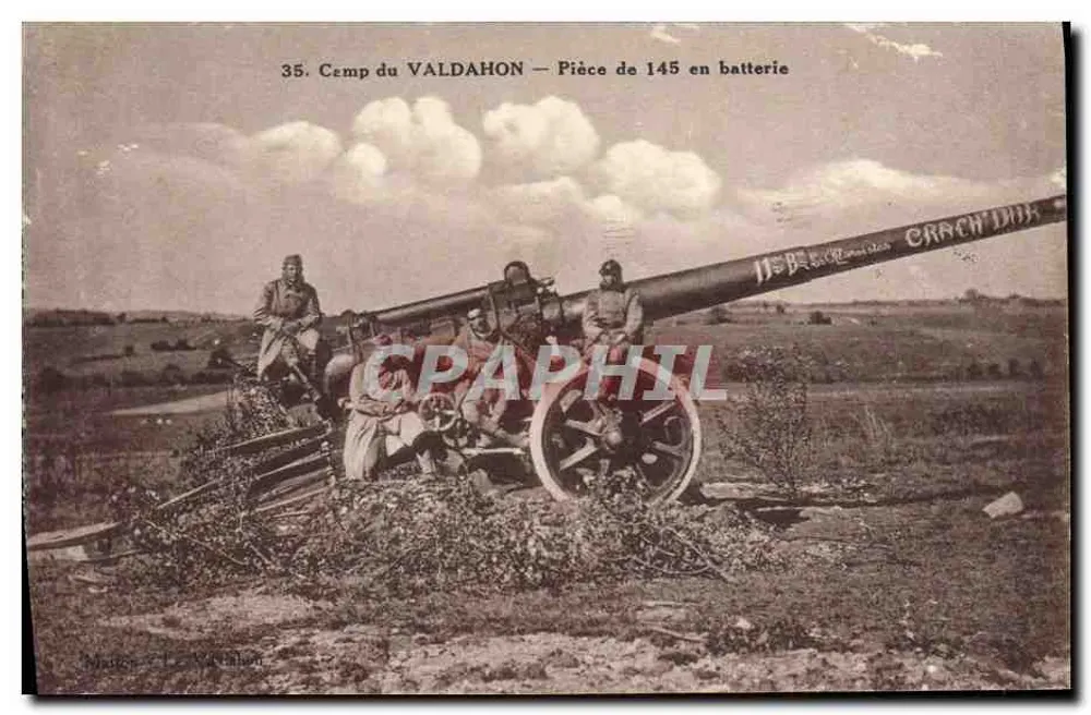 Camp du Valdahon — 145mm Kanone in Batterie — Serie 35 - Vorderseite