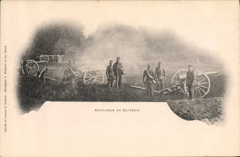 Kanonen in Batterie — Nancy — Phototypie A. Bergéret et Cie, Nancy - Vorderseite