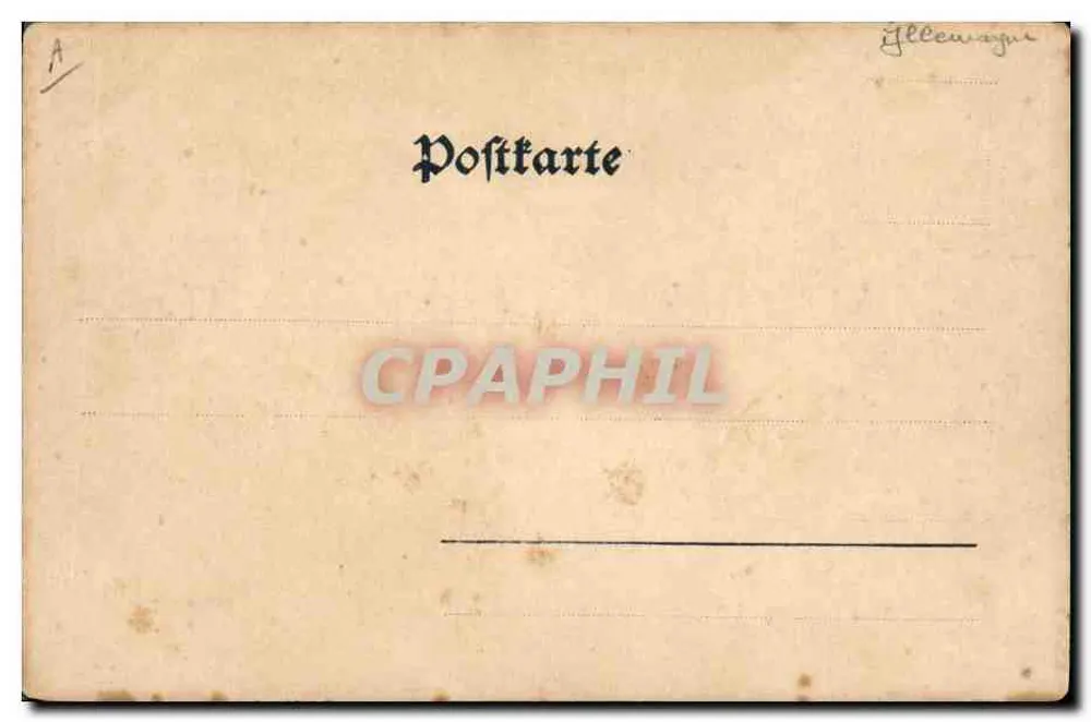 Cerimônia militar em St. Privat — estátua alada e cavalaria — Eugen Jacob, Konzerthaus Hopfintograph, Mähr. - Verso