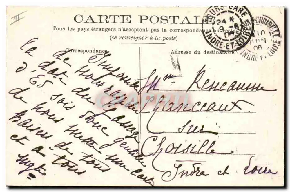 Bij de kazerne — Waterdrank — Uitgever: Indre-et-Loire - Achterkant