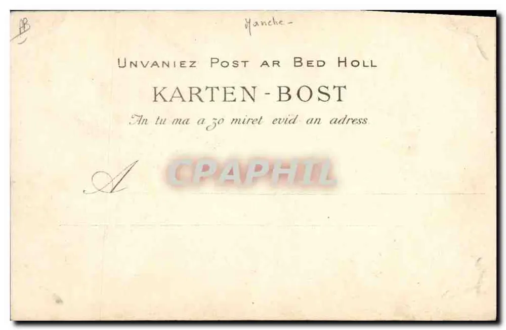 Junge Frau aus Granville — Les Coiffes Normandes — Sammlung VILLARD, Querbeuf - Rückseite