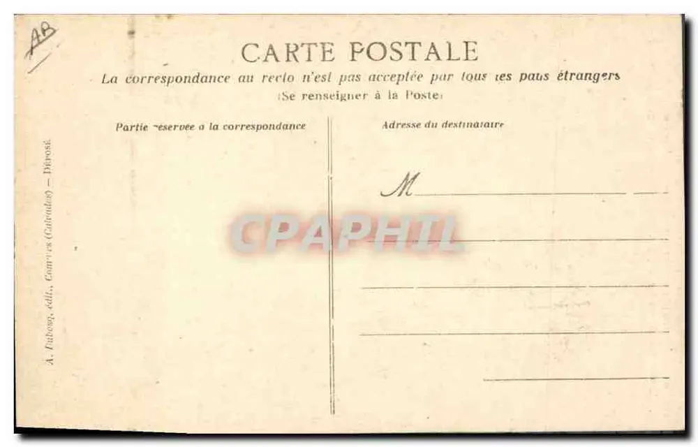 Na Normandia — Bonnet chamado o « Papillon d'Avranches » — A.D. n° 327 — Coleção D. Louveau, Honfleur - Verso