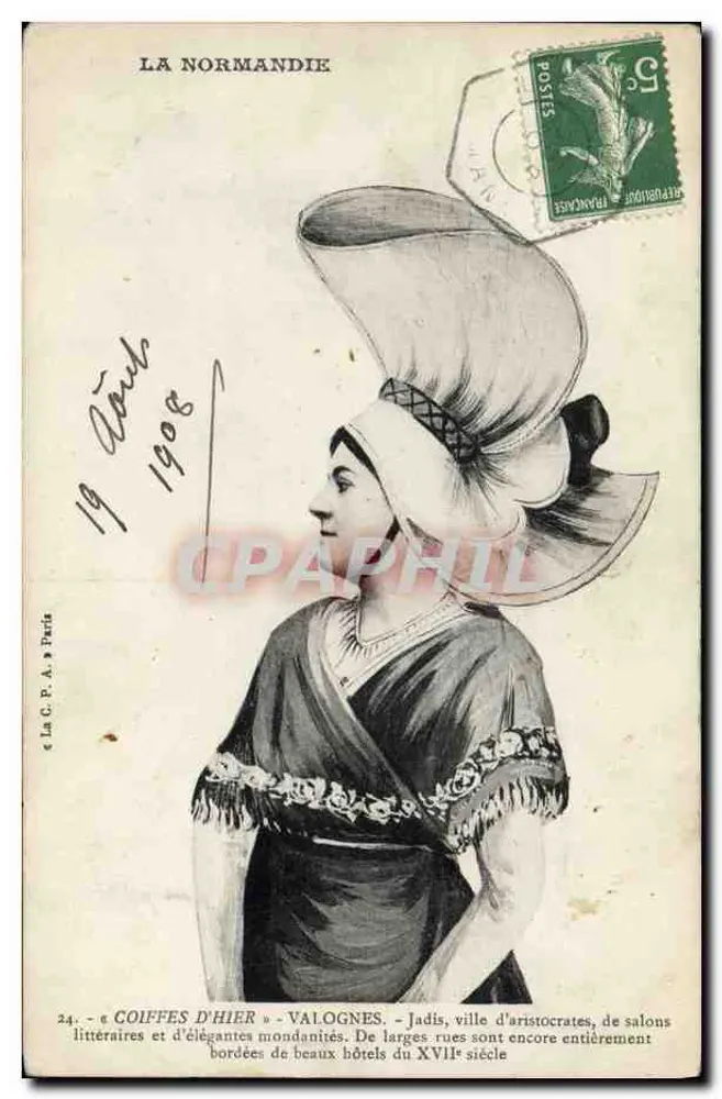 Stara pocztówka Coiffes d'hier - Valognes — La C.P.A. Paris, n°24 - Awers