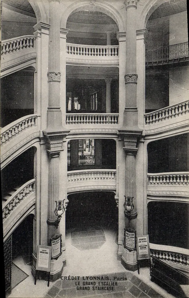 Crédit Lyonnais, Paris — Der Große Treppenaufgang — Verleger E. La Dole, Paris - Vorderseite