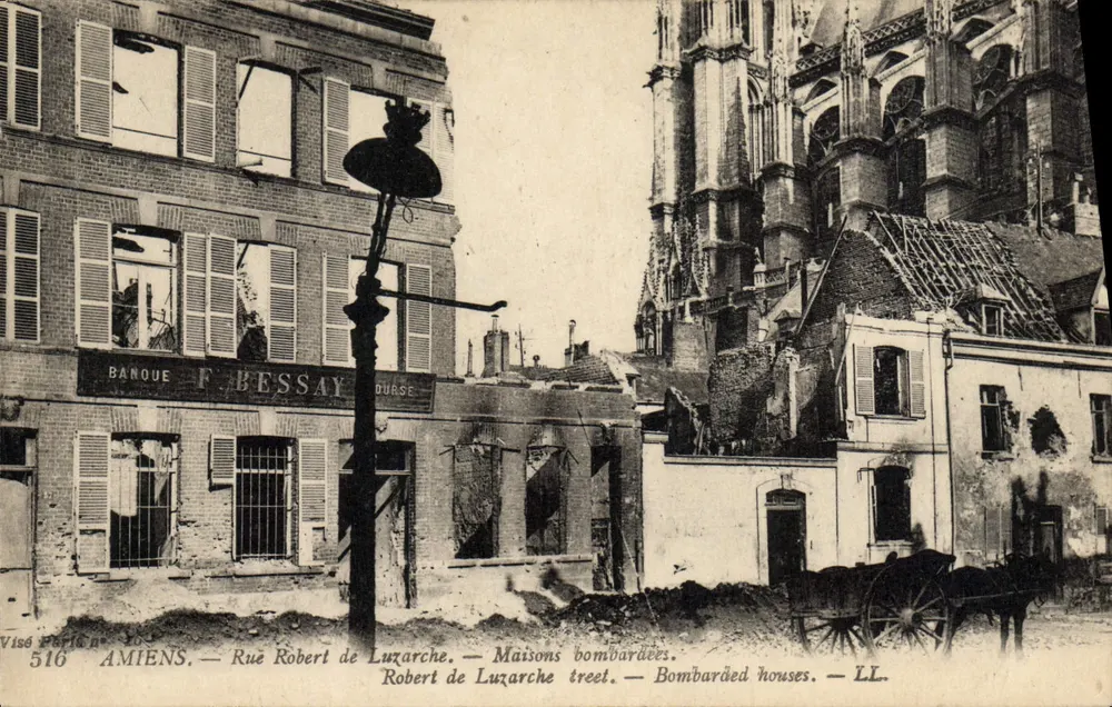 Amiens — Rue Robert de Luzarche — Bombardierte Häuser — Robert de Luzarche — LL. - Vorderseite