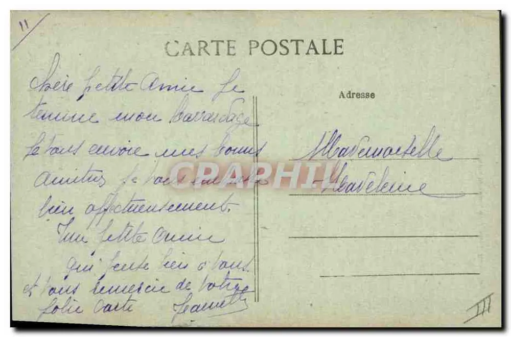 Na Normandia — Mulheres leiteiras diante de uma granja — Bilhete postal antigo n°258 - Verso